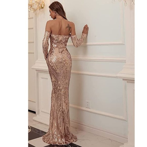 NEW Beautiful Sparkling Bling Sequin Evening Gown Prom Dress Quincenera … - Picture 10 of 16